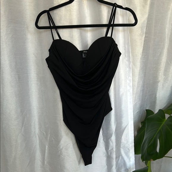 Forever 21 Tops - Black Draped Bodysuit
